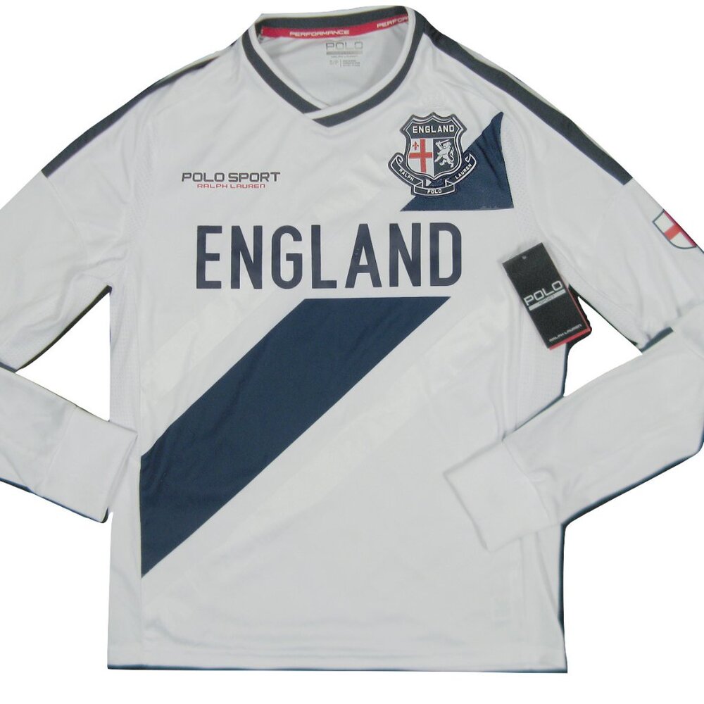 NEW Polo Sport Ralph Lauren Soccer Athletic Shirt! XS or XL White Huge "England"